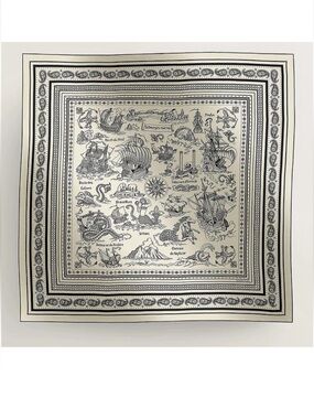Hermes Tatouages Marine Bandana Shawl 140